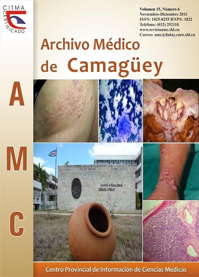 ISSN: 1025-0256  Archivo Médico de Camagüey  Vol 15 No 6  noviembre- diciembre